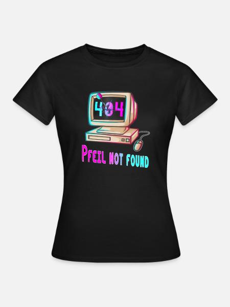 404 Retro Design - Frauen T-Shirt - Schwarz