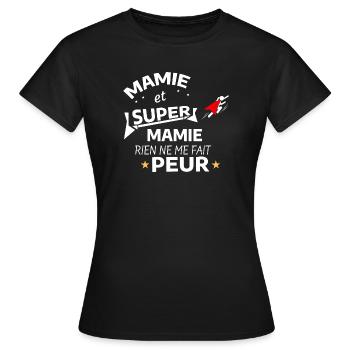 Maman Super Héroïne Affichette - T-shirt Femme - noir - Devant - AI Model Female 172 dark (172cm)