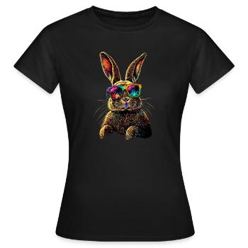 Hase Kaninchen Liebhaber Feldhase Bunny Süße Hasen - Frauen T-Shirt - Schwarz - Vorne - AI Model Female 172 dark (172cm)