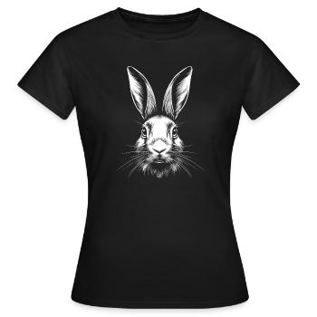 Hase Kaninchen Liebhaber Feldhase Bunny Süße Hasen - Frauen T-Shirt - Schwarz - Vorne - AI Model Female 172 dark (172cm)