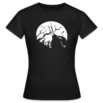 Silhouette d’animal nocturne - T-shirt Femme - noir - Devant - AI Model Female 172 dark (172cm)