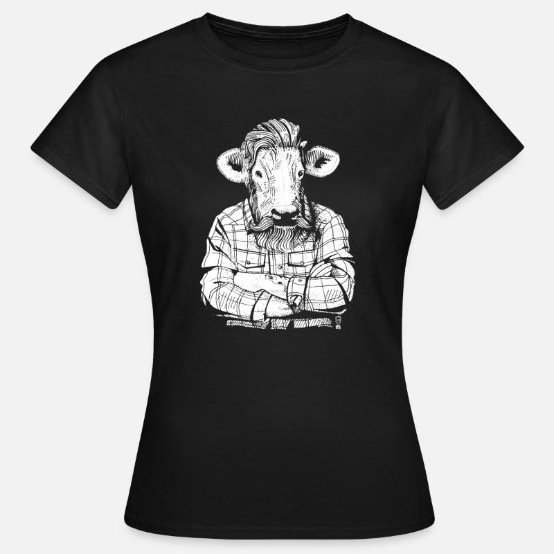 Mister Boeuf (version blanche) - T-shirt Femme - noir