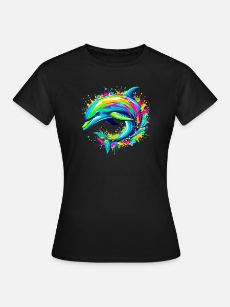 Delfin - Frauen T-Shirt - Schwarz