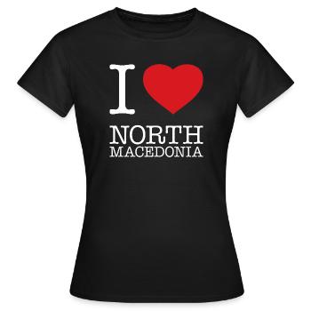 I LOVE NORTH MACEDONIA Nordmazedonien - Frauen T-Shirt - Schwarz - Vorne - AI Model Female 172 dark (172cm)