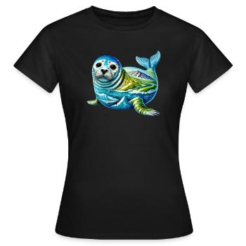 Siegel - Frauen T-Shirt - Schwarz - Vorne - AI Model Female 172 dark (172cm)