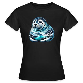 Siegel - Frauen T-Shirt - Schwarz - Vorne - AI Model Female 172 dark (172cm)