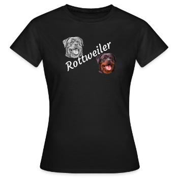 Rottweiler, chiens, tête de chien, chien de garde, chien de race, - T-shirt Femme - noir - Devant - AI Model Female 172 dark (172cm)