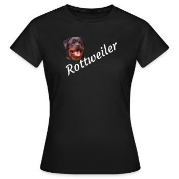 Rottweiler ,Hunde, Hundekopf, Wachhund, Rassehund, - Frauen T-Shirt - Schwarz - Vorne - AI Model Female 172 dark (172cm)