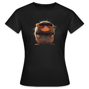 Mole with Sunglasses Love Cute Moles - Women's T-Shirt - black - Front - AI Model Female 172 dark (172cm)