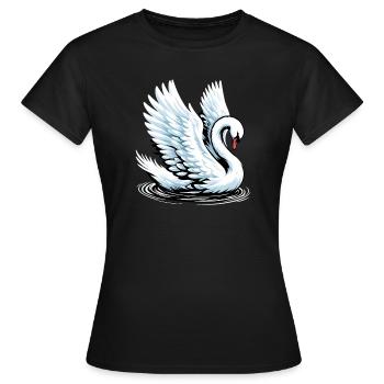 Cygne - T-shirt Femme - noir - Devant - AI Model Female 172 dark (172cm)
