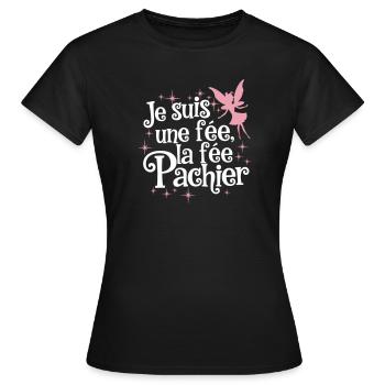 Je Suis Une Fee La Fee Pachier - T-shirt Femme - noir - Devant - AI Model Female 172 dark (172cm)