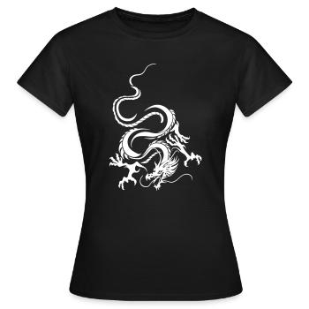 Dragon Blanc Art graphique complexe - T-shirt Femme - noir - Devant - AI Model Female 172 dark (172cm)