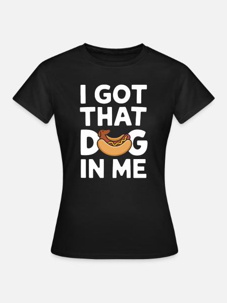 Lustiger Hot Dog Dackel - Frauen T-Shirt - Schwarz