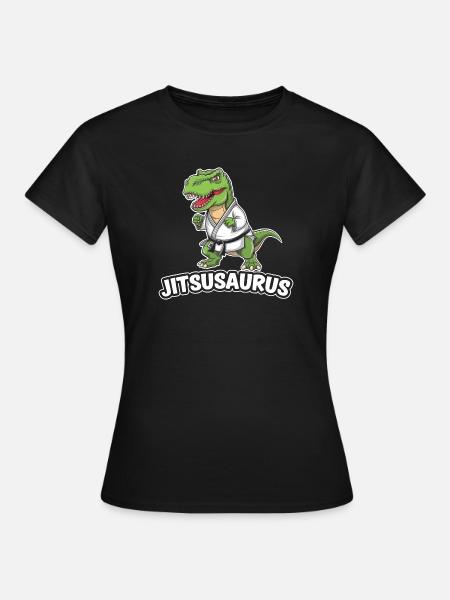 Dinosaure Jitsusaurus en équipement de Jiu-Jitsu - T-shirt Femme - noir