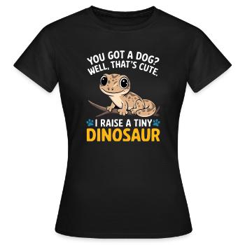 Drôle minuscule dinosaure lézard - T-shirt Femme - noir - Devant - AI Model Female 172 dark (172cm)