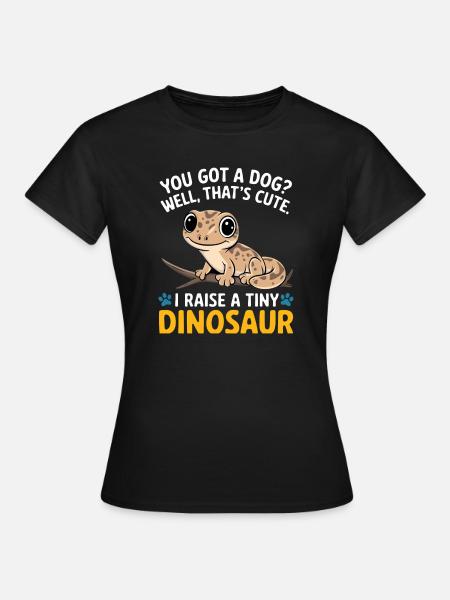 Lustige winzige Dinosaurier-Eidechse - Frauen T-Shirt - Schwarz