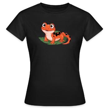 Feuriger Blattsalamander - Frauen T-Shirt - Schwarz - Vorne - AI Model Female 172 dark (172cm)