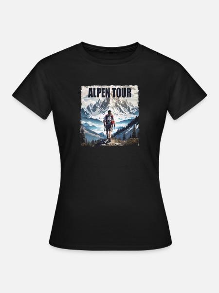 Alpen Tour - Frauen T-Shirt - Schwarz