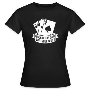 Victoire au poker - T-shirt Femme - noir - Devant - AI Model Female 172 dark (172cm)