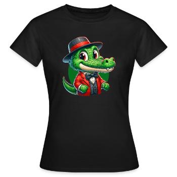 Crocodile Russe en Russe Crocodiles Russes - T-shirt Femme - noir - Devant - AI Model Female 172 dark (172cm)