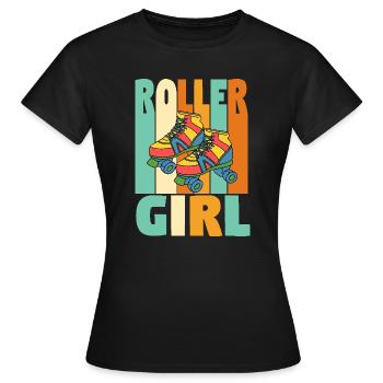 Retro Roller Girl - Women's T-Shirt - black - Front - AI Model Female 172 dark (172cm)