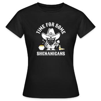 St. Patrick's Time For Some Shenanigans Clover - Women's T-Shirt - black - Front - AI Model Female 172 dark (172cm)