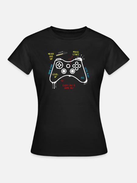 Gamer Controller Graffiti - Frauen T-Shirt - Schwarz