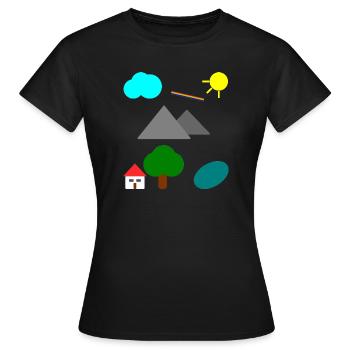 Simple Landscape - Women's T-Shirt - black - Front - AI Model Female 172 dark (172cm)