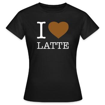 I LOVE LATTE - Frauen T-Shirt - Schwarz - Vorne - AI Model Female 172 dark (172cm)