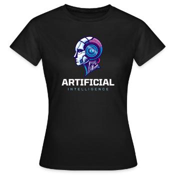 Neon AI Head Robot Vision - T-shirt Femme - noir - Devant - AI Model Female 172 dark (172cm)