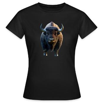 Bison, Bison, Bovins sauvages, Bison, Bison d’Amérique - T-shirt Femme - noir - Devant - AI Model Female 172 dark (172cm)