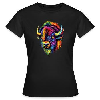 Bison, Bison, Bovins sauvages, Bison, Bison d’Amérique - T-shirt Femme - noir - Devant - AI Model Female 172 dark (172cm)