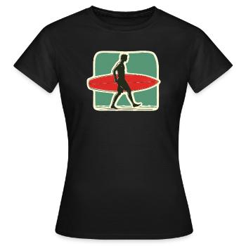 Retro Surfer - Quittez l’âge d’or du surf - T-shirt Femme - noir - Devant - AI Model Female 172 dark (172cm)