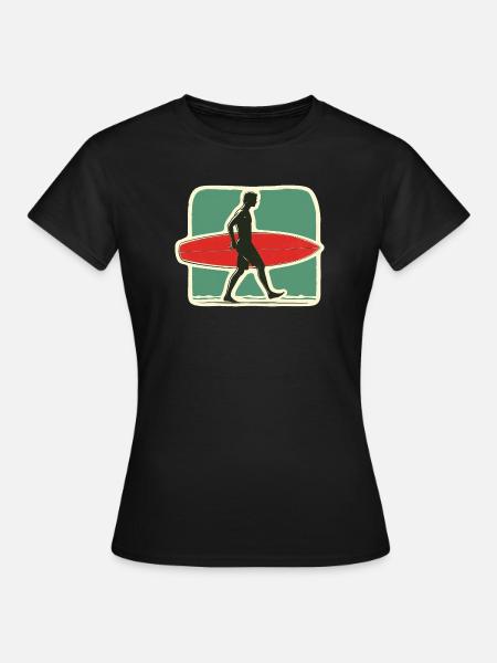Retro Surfer - Quittez l’âge d’or du surf - T-shirt Femme - noir