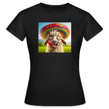 Mouton au sombrero - T-shirt Femme - noir - Devant - AI Model Female 172 dark (172cm)