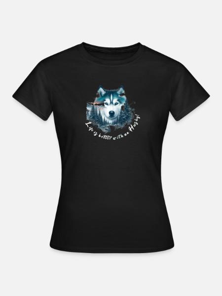 Schlittenhund - Frauen T-Shirt - Schwarz
