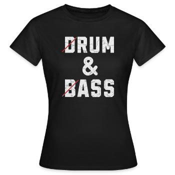 Drum and bass - rhum et cul - T-shirt Femme - noir - Devant - AI Model Female 172 dark (172cm)