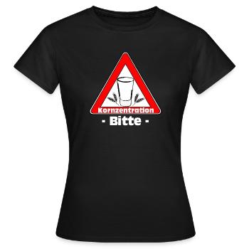 Korn , Party , Weizenkorn ,Korn Party Fun Shirt(25 - Frauen T-Shirt - Schwarz - Vorne - AI Model Female 172 dark (172cm)