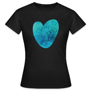 Yoga Coeur Mandala Motif Méditation Amour Fan om - T-shirt Femme - noir - Devant - AI Model Female 172 dark (172cm)