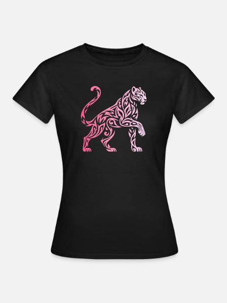 Gradient Tribal Panther - Frauen T-Shirt - Schwarz