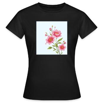 Flower - Frauen T-Shirt - Schwarz - Vorne - AI Model Female 172 dark (172cm)
