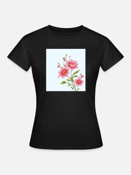 Flower - Frauen T-Shirt - Schwarz