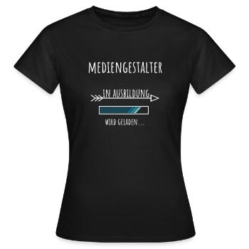 Mediengestalter Ausbildung Beruf Geschenk - Frauen T-Shirt - Schwarz - Vorne - AI Model Female 172 dark (172cm)