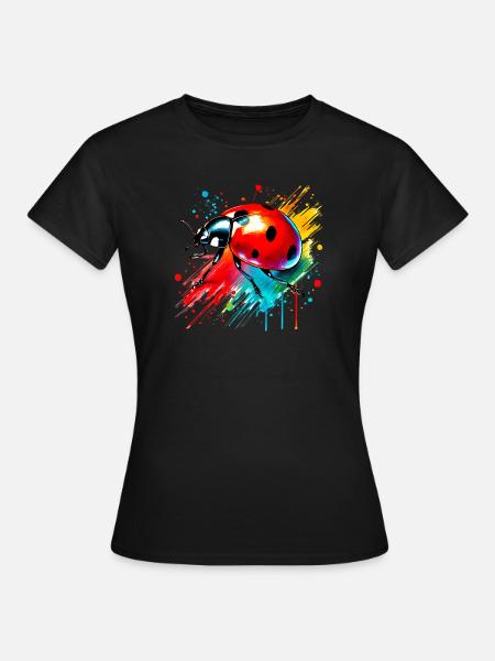 Marienkäfer - Frauen T-Shirt - Schwarz