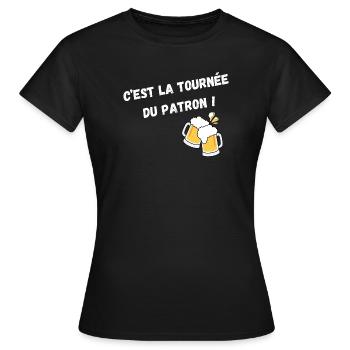 C'est La Tournée Du Patron ! - T-shirt Femme - noir - Devant - AI Model Female 172 dark (172cm)