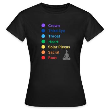 Chakra - Frauen T-Shirt - Schwarz - Vorne - AI Model Female 172 dark (172cm)