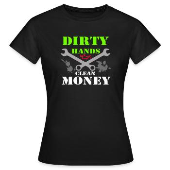 Auto Tuning Schrauber Kult Shirt Dirty Hands (25) - Frauen T-Shirt - Schwarz - Vorne - AI Model Female 172 dark (172cm)