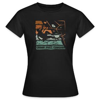 Bloc – Sertissage. Tirer. Conquérir. - T-shirt Femme - noir - Devant - AI Model Female 172 dark (172cm)