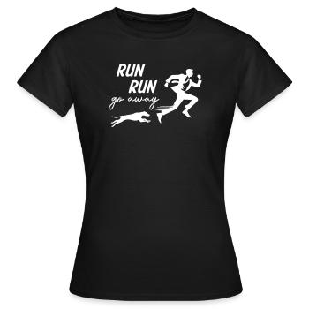 Run Away From Dog - Women's T-Shirt - black - Front - AI Model Female 172 dark (172cm)