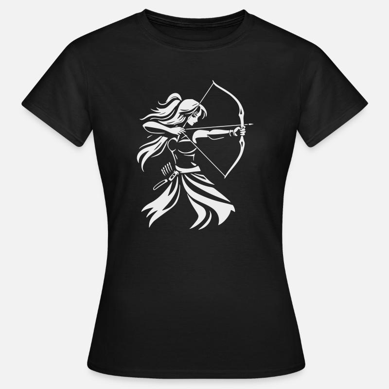 Archer Silhouette with Bow - Women's T-Shirt - black